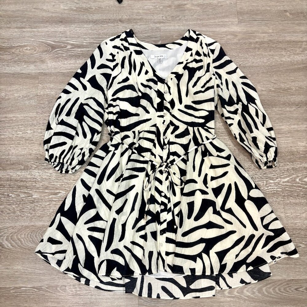 EVER NEW Alicia Printed Tie-Fastening Mini Dress sz 10 - Picture 5 of 13